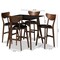 Baxton Studio Eline Black Faux Leather Upholstered Walnut Finished 5-Piece Pub Set 144-8075-8072 - alternate 2